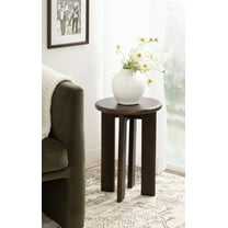Kate and Laurel Seebeck Modern Wooden Round Side Table, 14 x 14 x 20, Dark Brown, Transitional Wood End Table for Use as Bedroom Nightstand or Living Room Accent Table