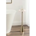 thumbnail image 1 of Kate and Laurel Sitara Modern Glam Drink Table, 8 x 8 x 23, Pink Quartz and Gold, Unique Round Stone Mini Table for Use as Bathroom Accent Table or Pedestal Martini Table, 1 of 10