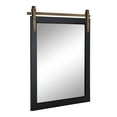 thumbnail image 1 of Kate and Laurel Skylan Modern Glam Decorative Wood Framed Wall Mirror, 24 x 31, Glossy Black and Antique Gold, Barn Door-Inspired Transitional Hanging Mirror for Bathroom or Living Room Uses, 1 of 8
