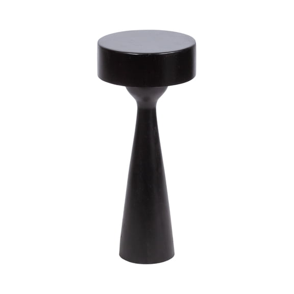 Kate and Laurel Solbrett Modern Sophisticated Round Drink Table, 10 x 10 x 22, Black, Contemporary Sculptural Bedroom Nightstand with Unique Pedestal Table Design for Use as Indoor Plant Stand