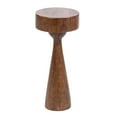 thumbnail image 1 of Kate and Laurel Solbrett Transitional Sophisticated Drink Table, 10 x 10 x 22, Walnut Brown, Mid-Century Sculptural Bedroom Nightstand with Unique Pedestal Table Design for Use as Indoor Plant Stand, 1 of 8