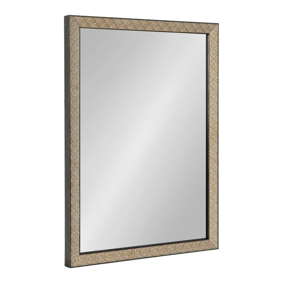 Kate and Laurel Soniva Traditional Rectangle Wall Mirror, 18 x 24, Gold, Global Framed Rectangular Bathroom Vanity Mirror with Embossed Ornate Texture