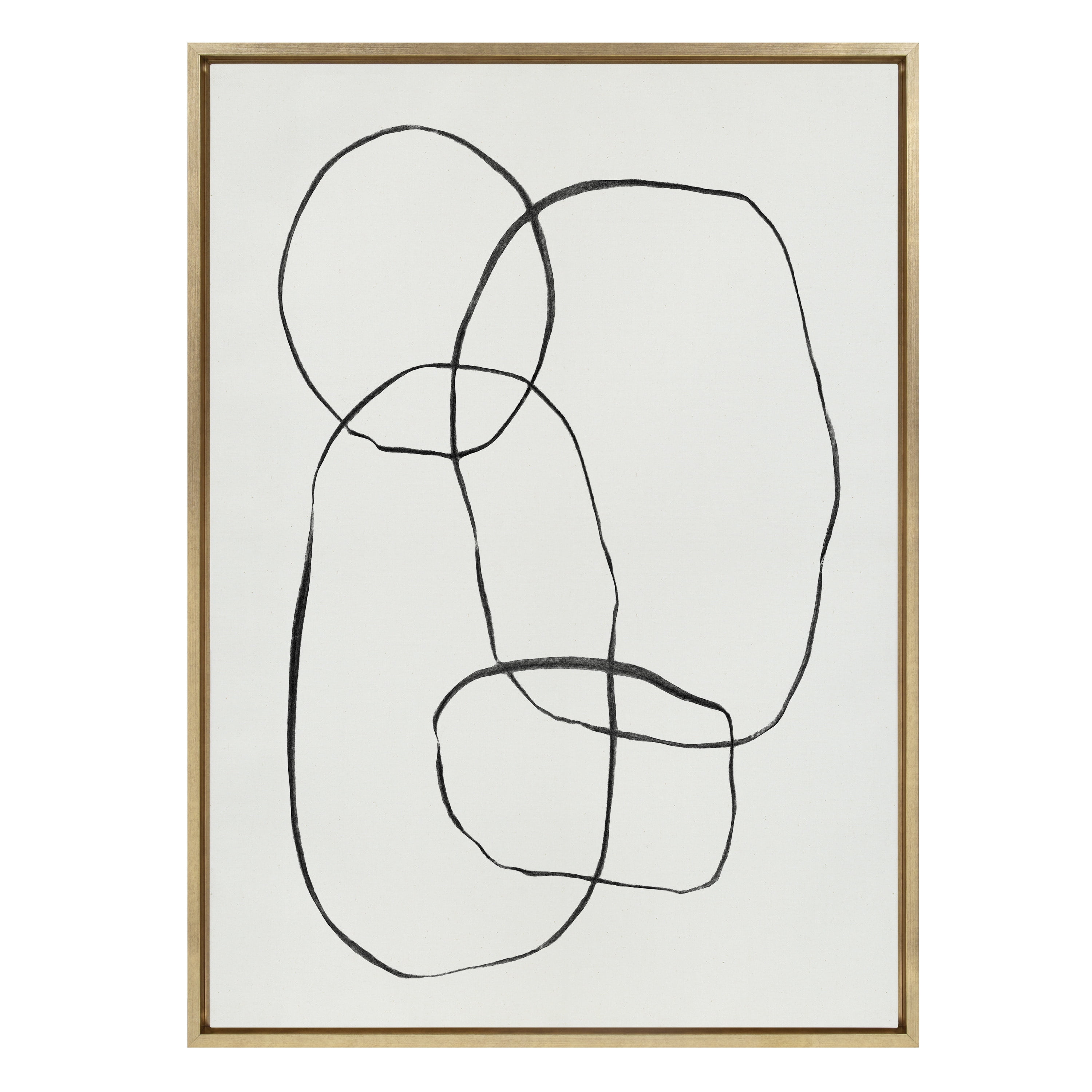 Sylvie Gold Framed Abstract Circles Canvas Art 30.87" x 41.87"