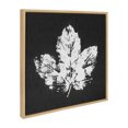 thumbnail image 1 of Kate and Laurel Sylvie Autumns End Black and White Framed Canvas Wall Art by Mentoring Positives, 22x22 Natural, Black and White Maple Leaf Art for Wall, 1 of 6