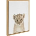 thumbnail image 1 of Kate and Laurel Sylvie Baby Lion Color Framed Canvas Wall Art by Simon Te of Tai Prints, 18x24 Natural, Adorable Animal Art Wall Décor, Kids Room, Playroom, 1 of 6