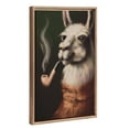 thumbnail image 1 of Kate and Laurel Sylvie Beaded Alpaca Pipe Portrait Vintage Framed Canvas Wall Art by The Creative Bunch Studio, 18x24 Gold, Modern Soft Animal Art for Wall, 1 of 7