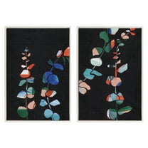 Kate and Laurel Sylvie Beaded Jade I and II Vintage Framed Canvas Wall Art Set by Nikita Jariwala, 2 Piece Set 23x33 White, Colorful Modern Abstract Art for Wall