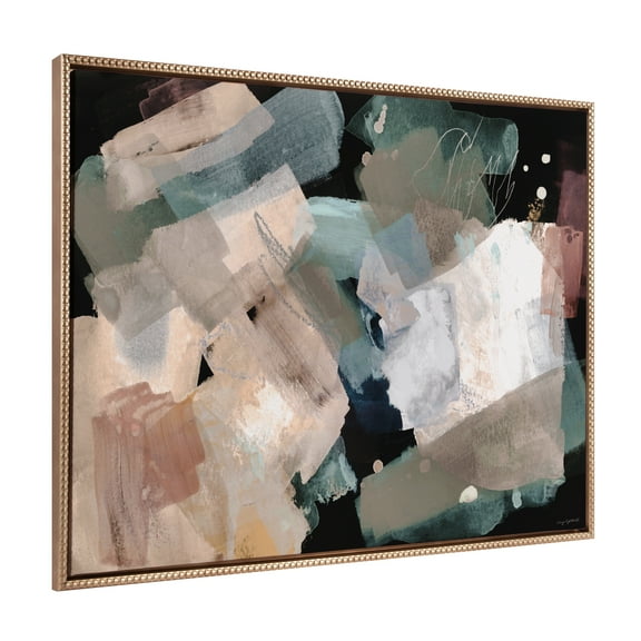 Kate and Laurel Sylvie Beaded Nebula Abstract Vintage Framed Canvas Wall Art by Amy Lighthall, 31.5x41.5 Gold, Oversized Modern Abstract Geometric Art for Wall