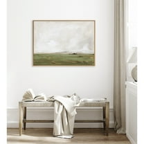 Kate and Laurel Sylvie Beaded Rest No 1 Vintage Framed Canvas Wall Art by Mackenzie Nelson, 41.5x31.5 Beaded Natural, Soft Casual Landscape Art for Wall