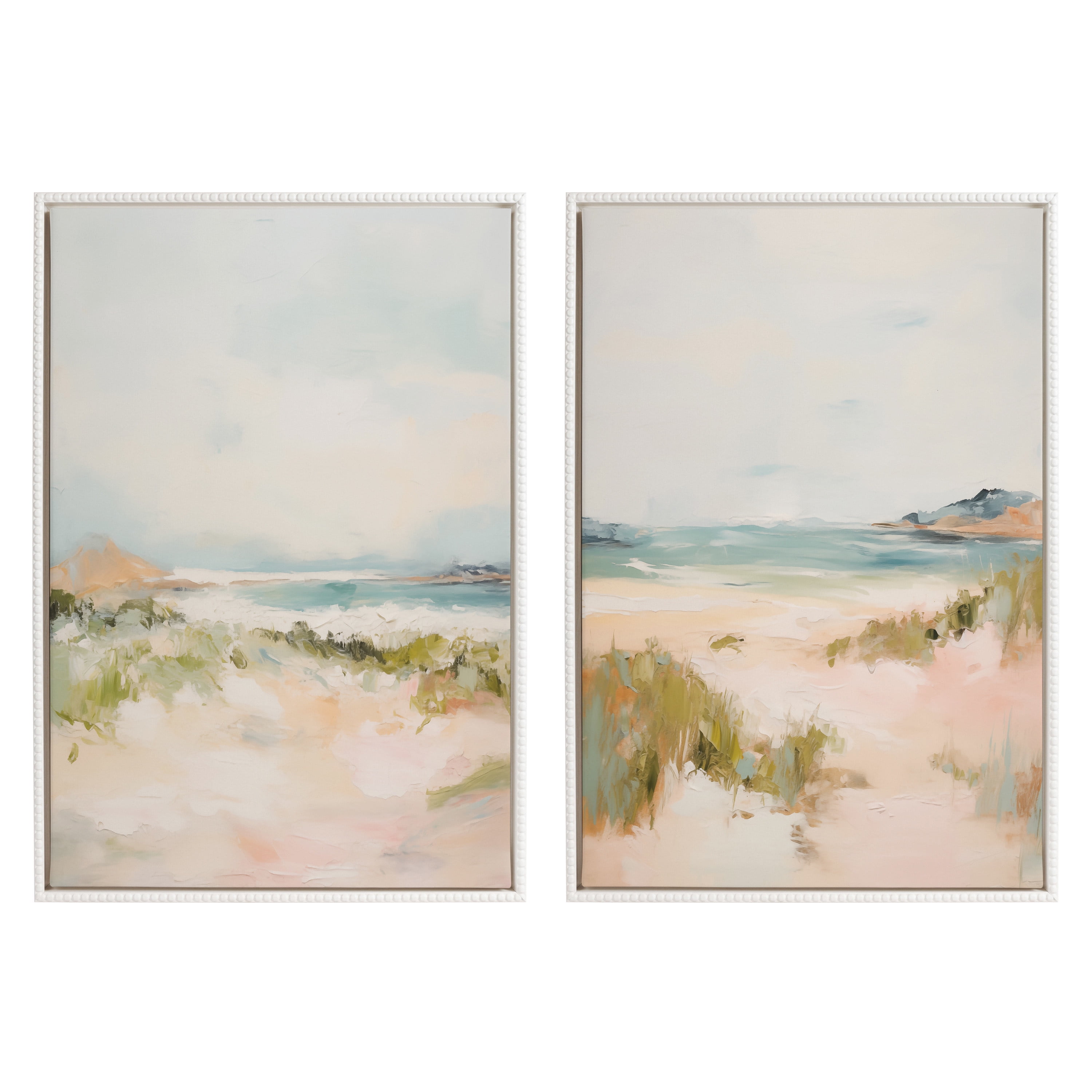 Tranquil Coastal Landscape Abstract Canvas Wall Art Set