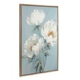 thumbnail image 1 of Kate and Laurel Sylvie Beaded White Peonies on Ocean Blue Vintage Framed Canvas Wall Art by The Creative Bunch Studio, 31.5x41.5 Gold, Soft Flower Painting Art for Wall, 1 of 7