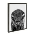 thumbnail image 1 of Kate and Laurel Sylvie Bison Portrait Black and White Framed Canvas Wall Art by Amy Peterson Art Studio, 18x24 Gray, Modern Animal Portrait Art for Wall, 1 of 7
