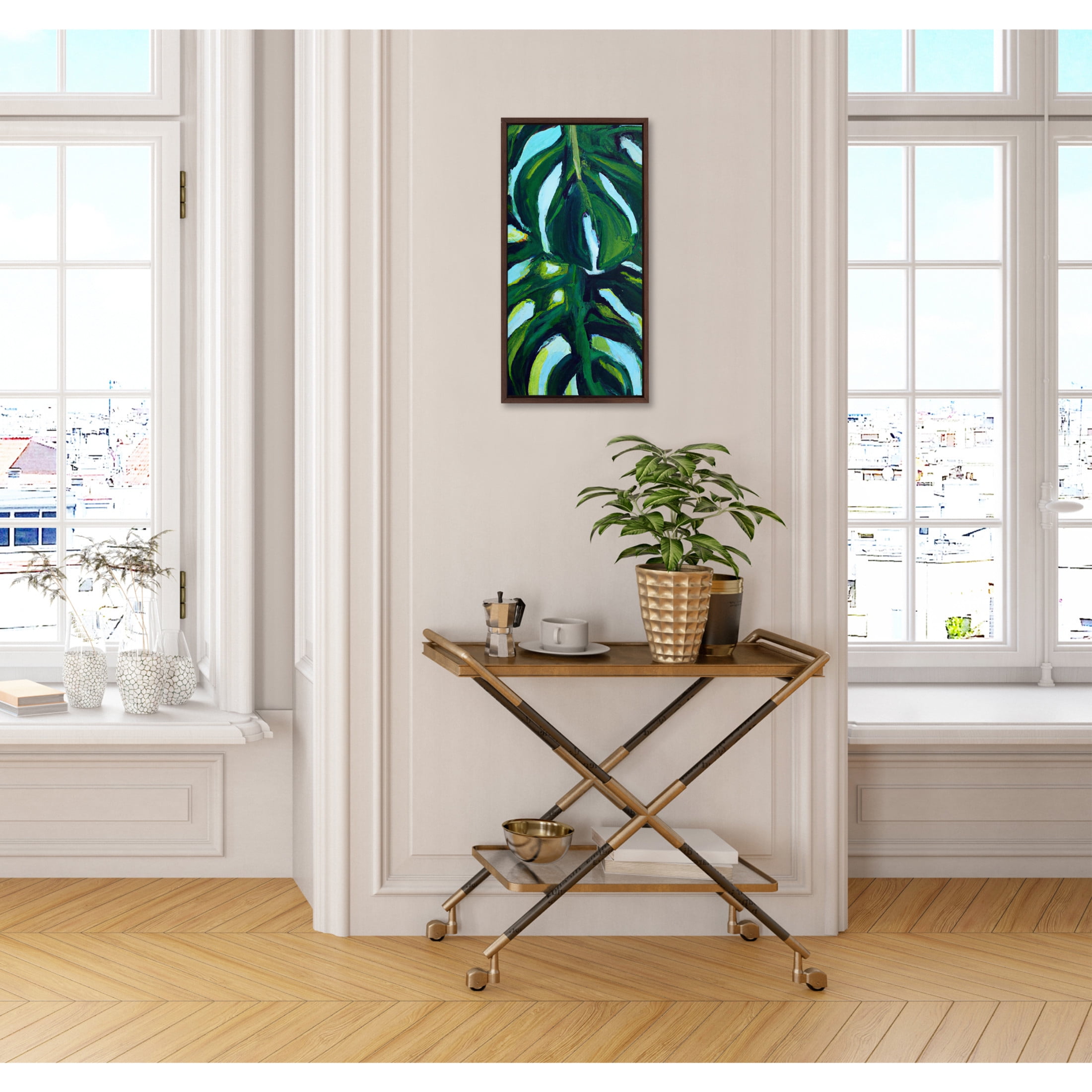 Brown Framed Canvas Wall Art for Kids, 14x26.5