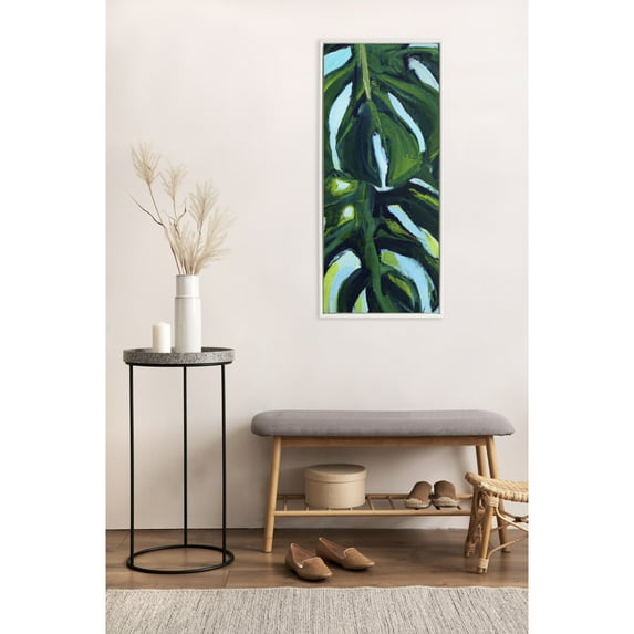 Kate and Laurel Sylvie Blank Framed Canvas Wall Art, 18x40 White Beaded, Vintage Modern Empty Canvas for Paint-Your-Own Art, Ready to Paint Premium Canvas Already Framed