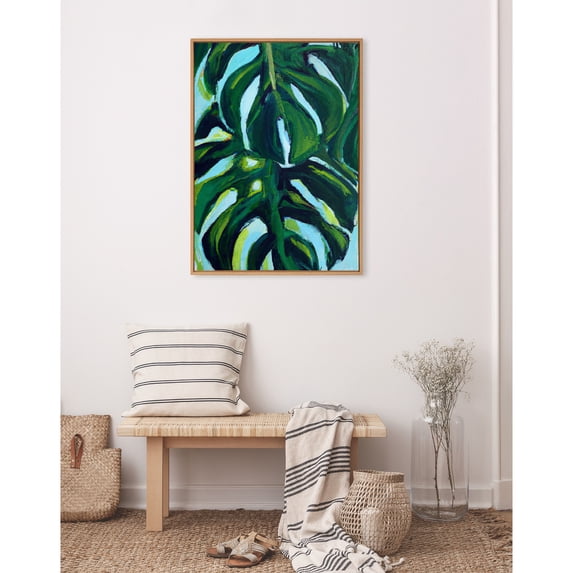 Kate and Laurel Sylvie Blank Framed Canvas Wall Art, 28x38 Natural Beaded, Vintage Modern Empty Canvas for Paint-Your-Own Art, Ready to Paint Premium Canvas Already Framed