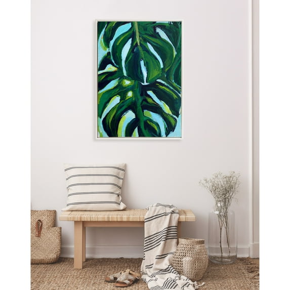 Kate and Laurel Sylvie Blank Framed Canvas Wall Art, 28x38 White Beaded, Vintage Modern Empty Canvas for Paint-Your-Own Art, Ready to Paint Premium Canvas Already Framed