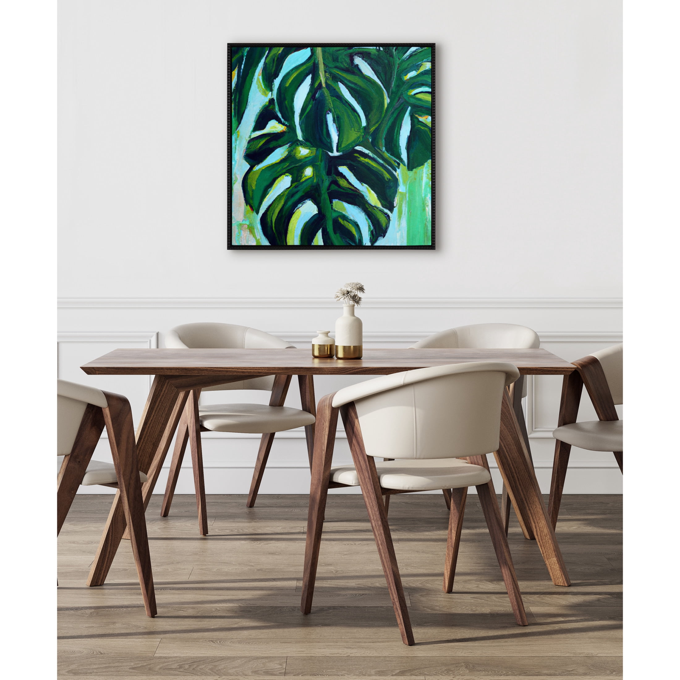 Kate and Laurel Sylvie Blank Framed Canvas Wall Art, 30x30 Black Beaded, Vintage Modern Empty Canvas for Paint-Your-Own Art, Ready to Paint Premium Canvas Already Framed