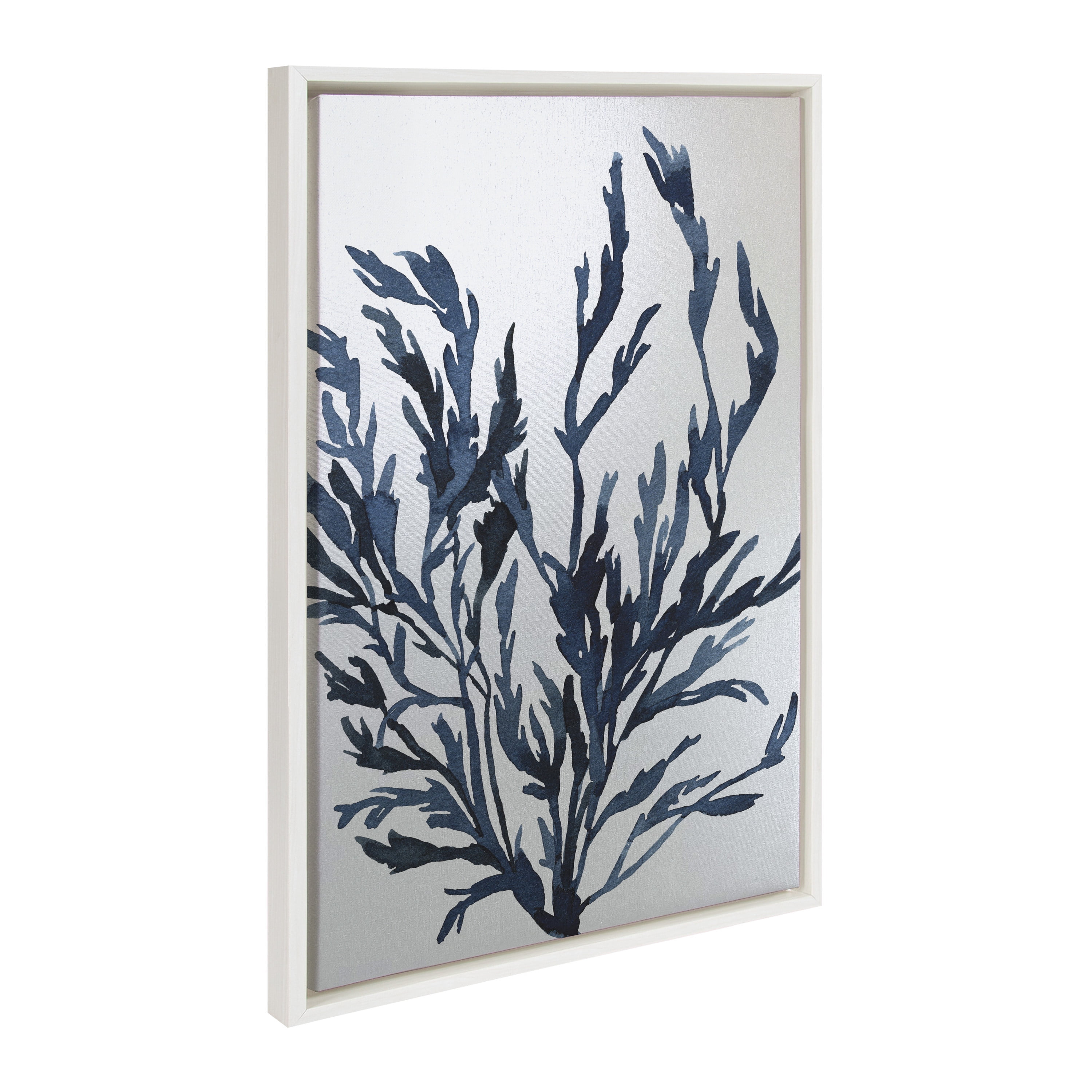 Sylvie 23" x 33" Blue Ocean Coastal Nautical Canvas Wall Art