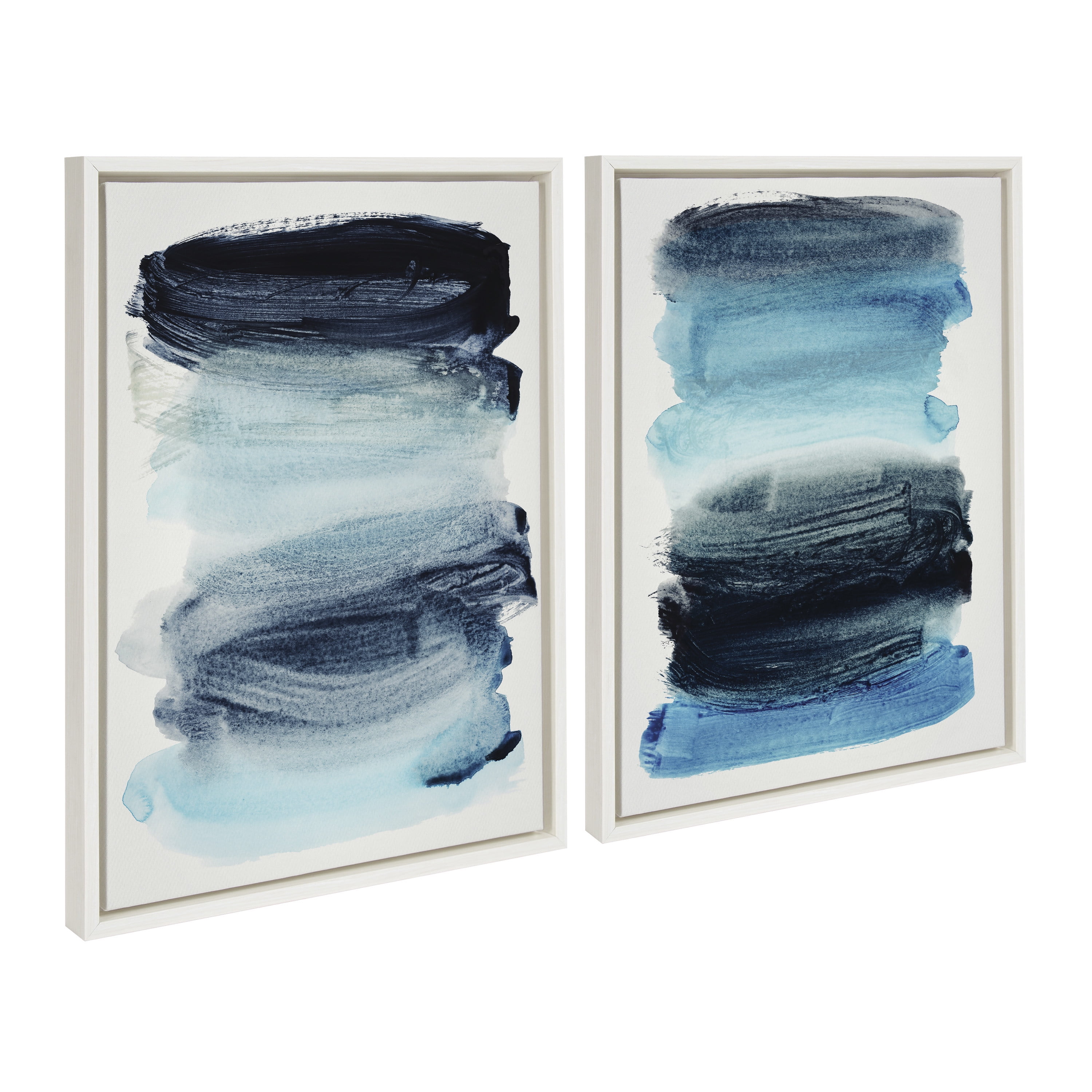 Sylvie Blue Palette I and II Abstract Canvas Art Set