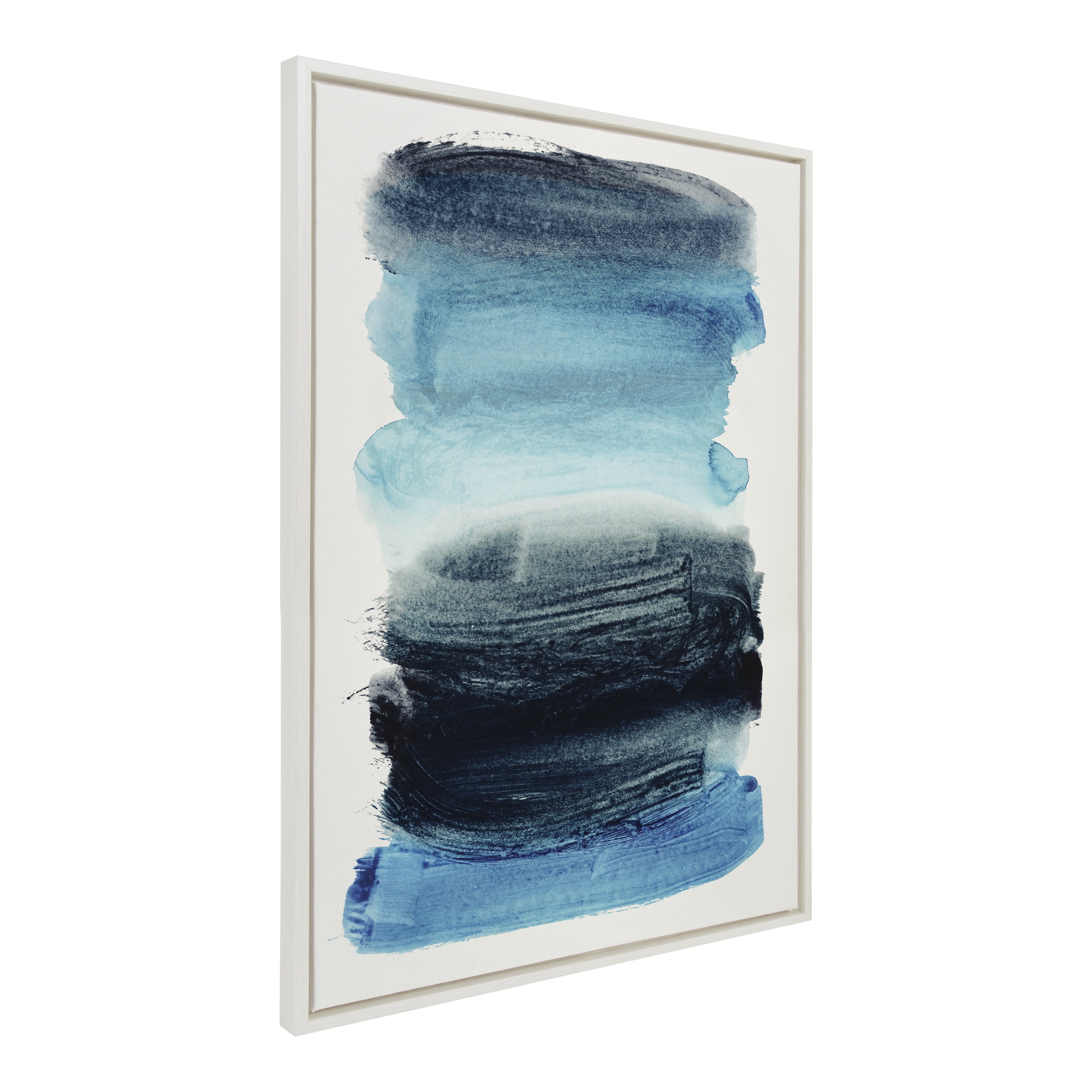 Blue Palette II Abstract Canvas Print with White Frame, 28x38