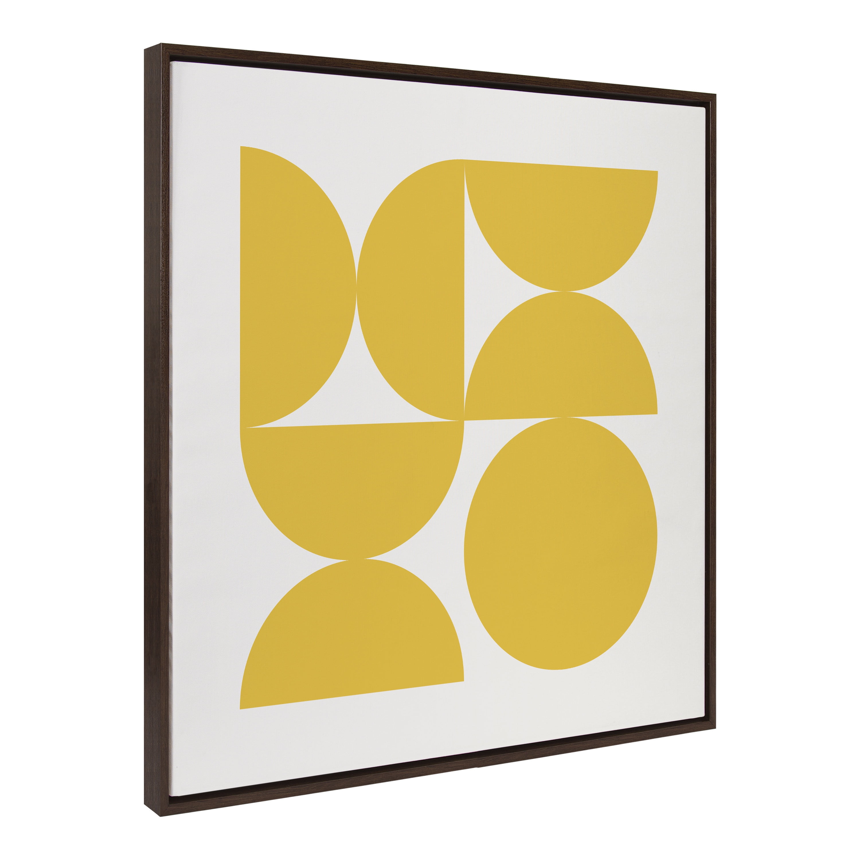 Bold Geometric Sunshine Yellow Abstract Canvas Wall Art, 30x30