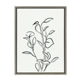 thumbnail image 1 of Kate and Laurel Sylvie Botanical Sketch Print No 2 Framed Canvas Wall Art by The Creative Bunch Studio, 18x24 Gray, Decorative Abstract Nature Art for Wall, 1 of 9