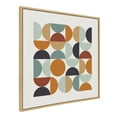 thumbnail image 1 of Kate and Laurel Sylvie Circles and Curves Retro Color Framed Canvas Wall Art by The Creative Bunch Studio, 30x30 Natural, Modern Abstract Art with Geometric Inspiration, 1 of 6