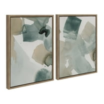 Kate and Laurel Sylvie Color Exploration I and II Framed Canvas Wall Art Set by Amy Lighthall, 2 Piece Set 18x24 Gold, Modern Abstract Soft Watercolor Art Set for Wall
