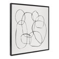 thumbnail image 1 of Kate and Laurel Sylvie Dancing Circles Black and Soft White Framed Canvas Wall Art by Teju Reval of SnazzyHues, 30x30 Black, Neutral Abstract Art Wall Décor, 1 of 6