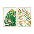 thumbnail image 1 of Kate and Laurel Sylvie EV Monstera and EV Palma No 2 Framed Canvas Wall Art Set by Jessi Raulet of Ettavee, 2 Piece 23x33 Natural, Colorful Plant Leaf Art Set for Wall, 1 of 6