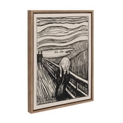 Kate and Laurel Sylvie Edvard Munch The Scream 1895 The Art Institute of Chicago Framed Canvas Wall Art by The Art Institute of Chicago, 18x24 Gold, Decorative Museum Series Art Print for Wall