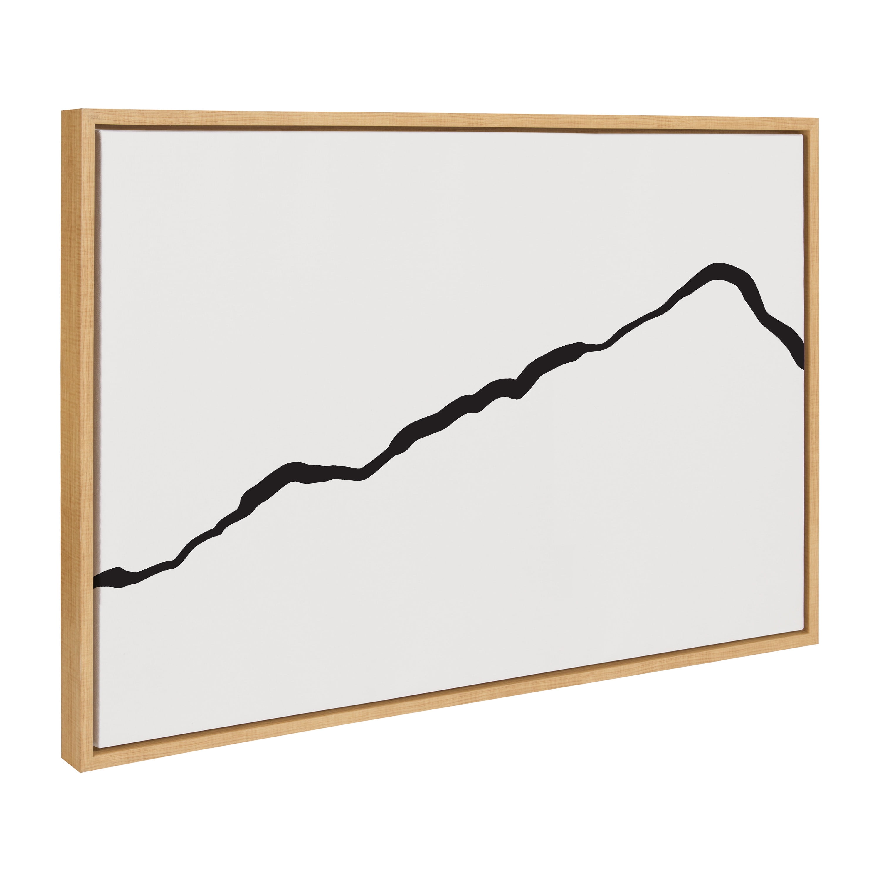 Natural Framed Abstract Minimalist Mountain Canvas Wall Art, 23x33