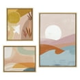 thumbnail image 1 of Kate and Laurel Sylvie Endless Summer Vertical, Sunrise Dove and Sunrise Over Marrakesh Framed Canvas Wall Art Set by Kate Aurelia Holloway, 3 Piece Set Natural, Soft Boho Abstract Art for Wall, 1 of 6