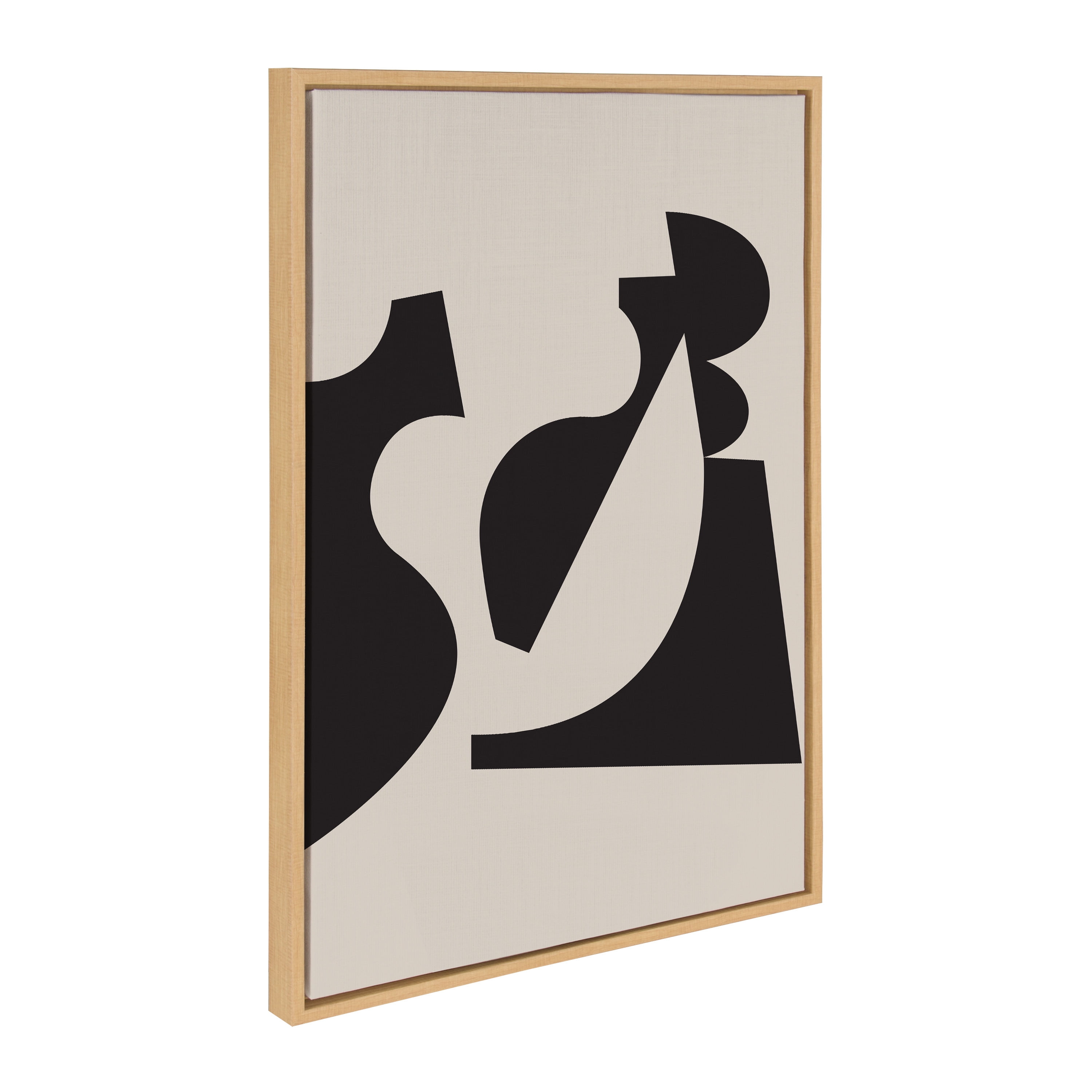 Natural Black and Beige Abstract Canvas Wall Art, 23x33