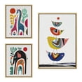 thumbnail image 1 of Kate and Laurel Sylvie Family Tree 4 Birds, Giraffe Love and Three Elephants Framed Canvas Wall Art Set by Rachel Lee of My Dream Wall, 3 Piece Set Natural, Mid-Century Animal Art for Wall, 1 of 6