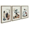 thumbnail image 1 of Kate and Laurel Sylvie By The Fireplace Series Framed Canvas Wall Art Set by Xizhou Xie, 3 Piece Set Gold, Modern Abstract Colorful Brushstrokes Art for Wall, 1 of 6