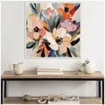 thumbnail image 1 of Kate and Laurel Sylvie Garden Bloom Abstract Bouquet I Framed Canvas Wall Art by The Creative Bunch Studio 30 x 30 Beaded White, Modern Contemporary, Abstract, Flowers, Nature Decor, Living Room, 1 of 8