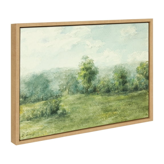 Kate and Laurel Sylvie George Inness Landscape Framed Canvas Wall Art by The Art Institute of Chicago, 18x24 Natural, Decorative Museum Series Art Print for Wall