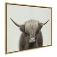 thumbnail image 1 of Kate and Laurel Sylvie Hey Dude Highland Cow Color Framed Linen Textured Canvas Wall Art by The Creative Bunch Studio, 31.5x41.5 Natural, Rustic Animal Wall Decor Art Piece, 1 of 6