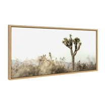Kate and Laurel Sylvie Joshua Tree Landscape Framed Canvas Wall Art by Saint and Sailor Studios, 18x40 Natural, Modern Desert Tree Landscape Art for Wall