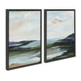 thumbnail image 1 of Kate and Laurel Sylvie Lake Huron l and II Framed Canvas Wall Art Set by Nikita Jariwala, 2 Piece Set 18x24 Gray, Colorful Ocean Beach Landscape Art Set for Wall, 1 of 6