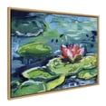 thumbnail image 1 of Kate and Laurel Sylvie Lily Pad By The Shore Framed Canvas Wall Art by Rachel Christopoulos, 28x38 Natural, Gorgeous Vibrant Painterly Floral Art Wal Décor, 1 of 6