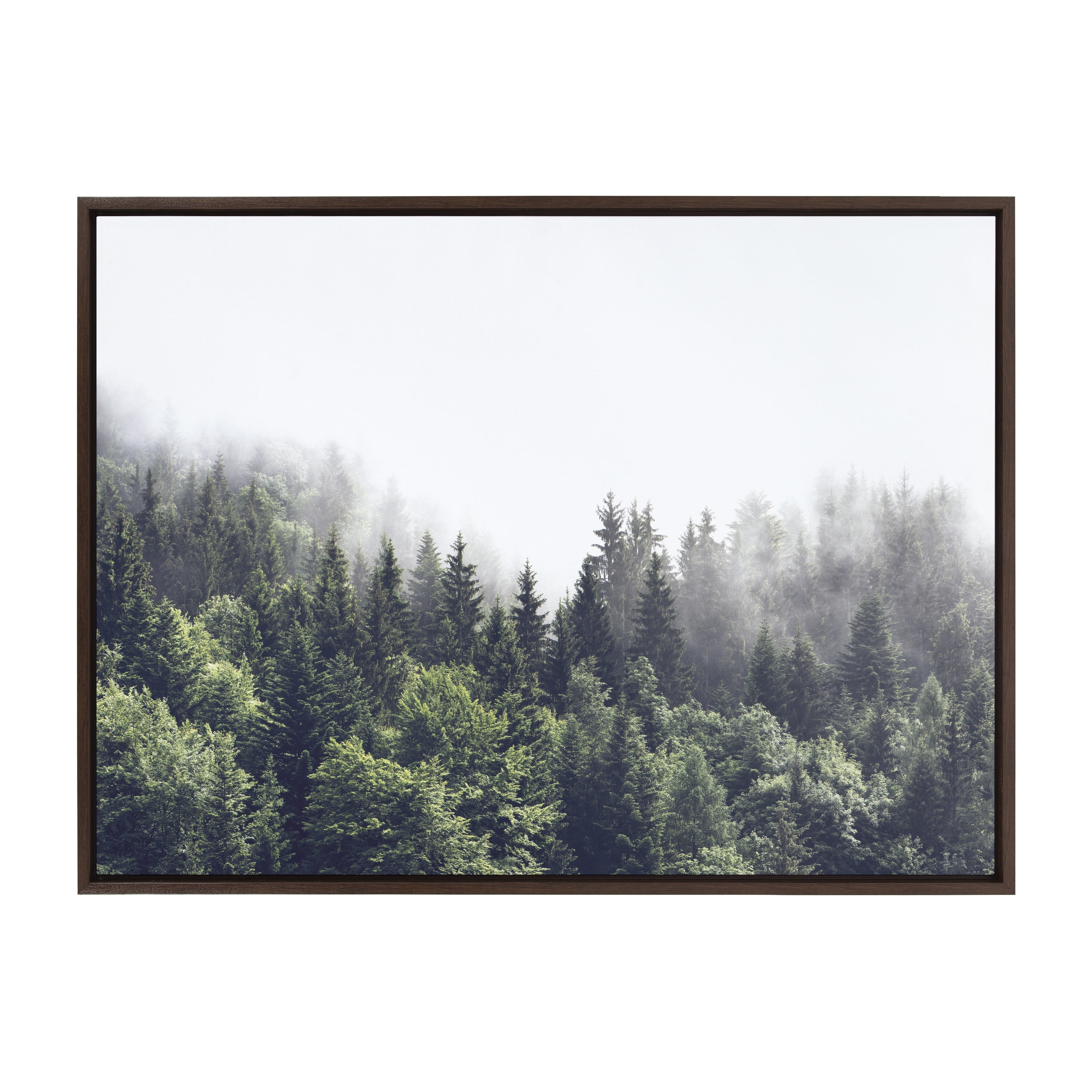Lush Green Forest Landscape Framed Canvas Wall Art, 28x38