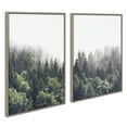 thumbnail image 1 of Kate and Laurel Sylvie Lush Green Forest on a Foggy Day Left and Right Framed Canvas Wall Art Set by The Creative Bunch Studio, 2 Piece 23x33 Gray, Nature Mountains Forest Landscape Art Set for Wall, 1 of 7