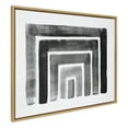 thumbnail image 1 of Kate and Laurel Sylvie MCM Abstract Rainbow Black Horizontal Framed Canvas Wall Art by The Creative Bunch Studio, 31.5x41.5 Natural, Decorative Neutral Abstract Art for Wall, 1 of 7