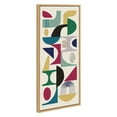 thumbnail image 1 of Kate and Laurel Sylvie MCM Pattern 02 Framed Canvas Wall Art by Rachel Lee of My Dream Wall, 18x40 Natural, Colorful Abstract Shape Pattern Art for Wall, 1 of 7