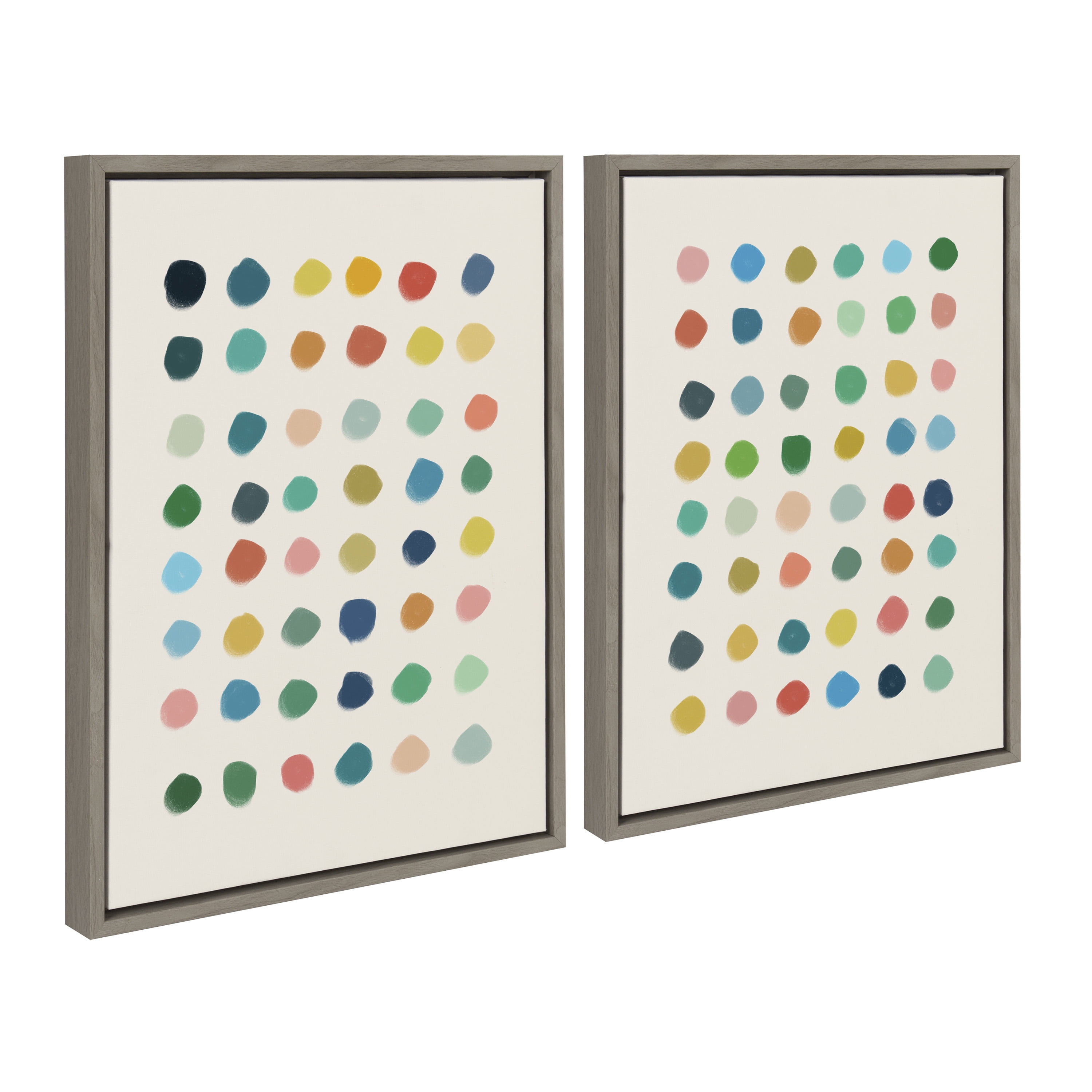Colorful Abstract Polka Dot Canvas Wall Art Set