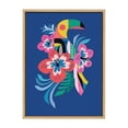 Kate and Laurel Sylvie Mid Century Modern Hibiscus Framed Canvas Wall