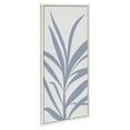 thumbnail image 1 of Kate and Laurel Sylvie Mid Century Retro Jungle Botanical Light Blue Framed Canvas Wall Art by The Creative Bunch Studio, 18x40 White, Minimalist Plant Leaf Art for Wall, 1 of 7