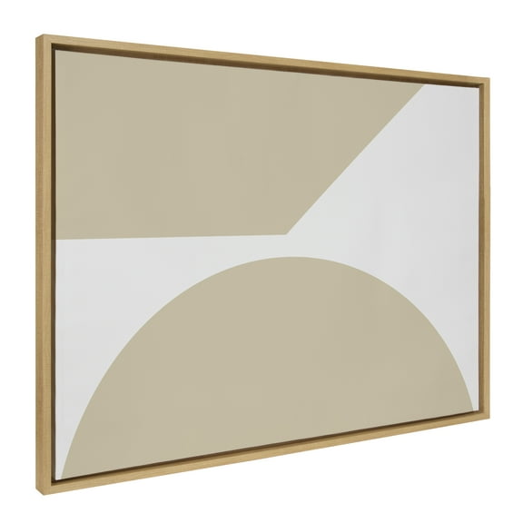 Kate and Laurel Sylvie Minimal Max Mod I Soft Neutral Framed Canvas Wall Art by The Creative Bunch Studio, 28x38 Natural, Minimalist Neutral Abstract Art, Modern Simple Oversized Wall Décor
